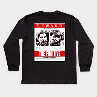 Richard Kimble Wanted Poster Kids Long Sleeve T-Shirt